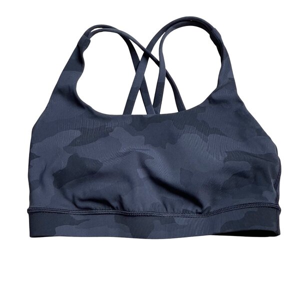 Lululemon Athletica Energy Bra Women's Size 4 Black, Gray Camo Camouflage Print - Picture 1 of 7